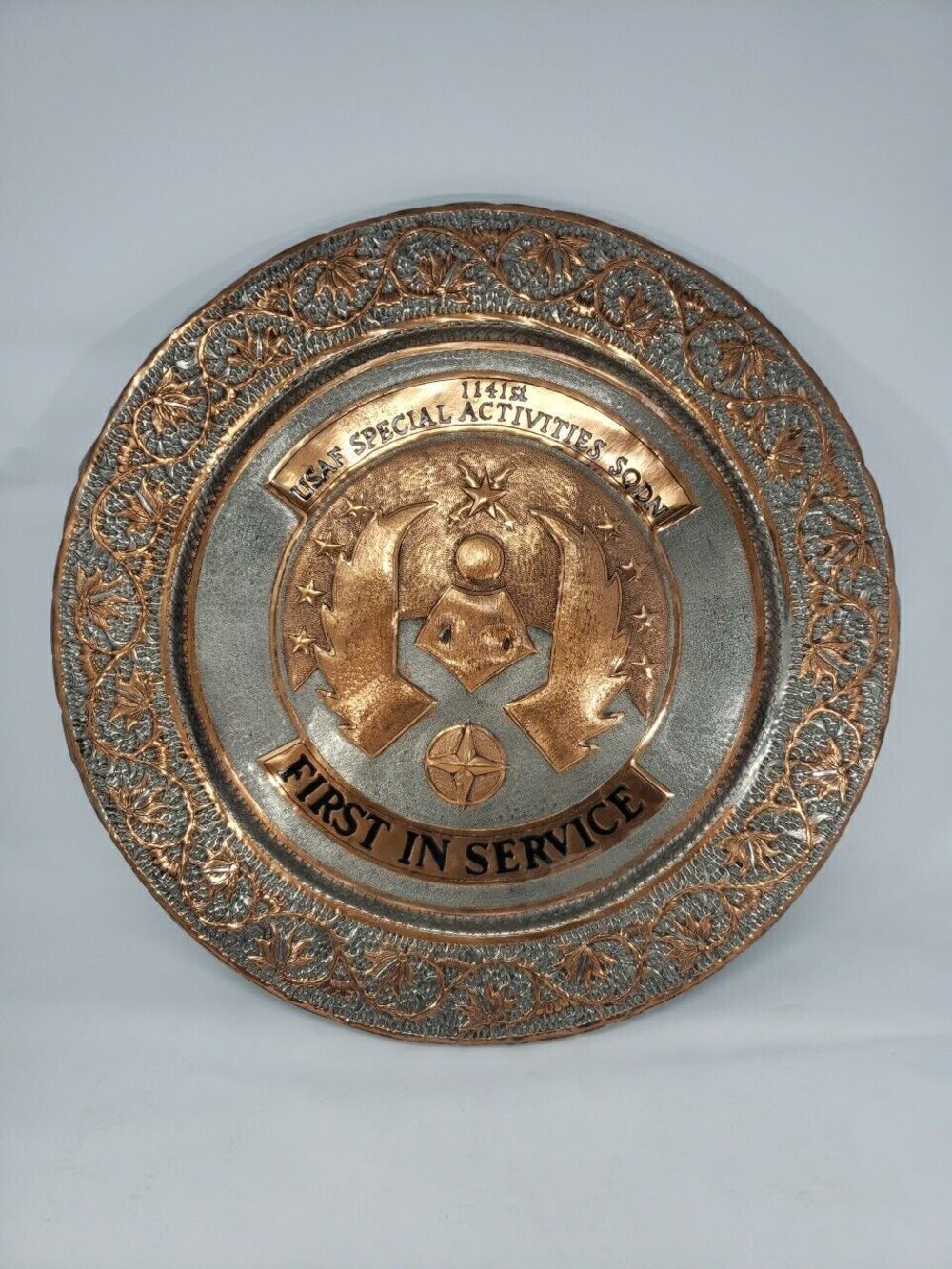United States Air Force USAF First In Service 1141st Squadren 1940s VTG Plaque